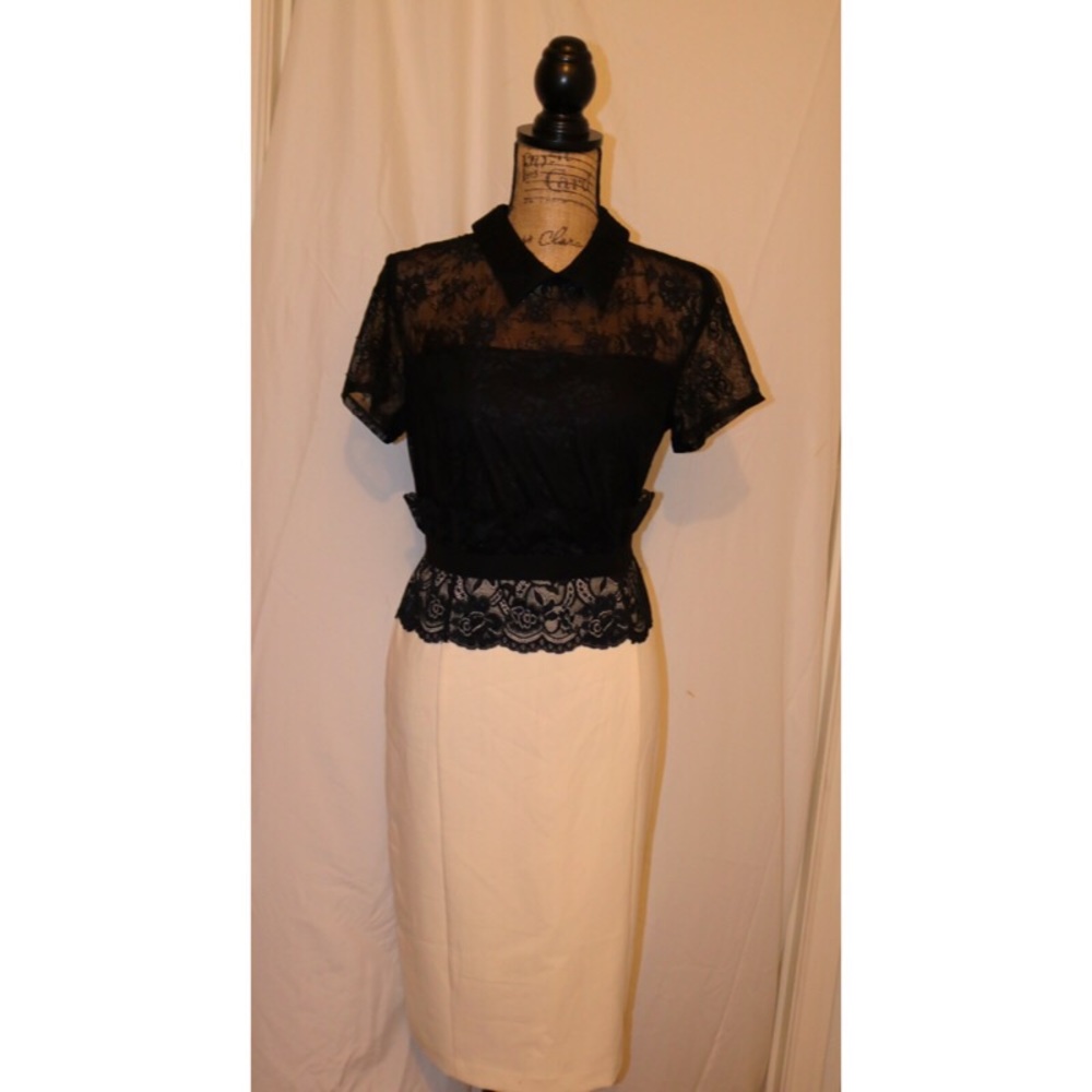 Black & Beige Lace Dress #shesdarlin